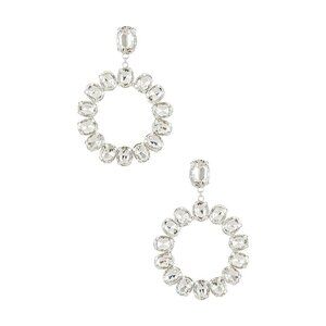 SHASHI Statement Drop Hoop Earrings Silver Womens Size OS